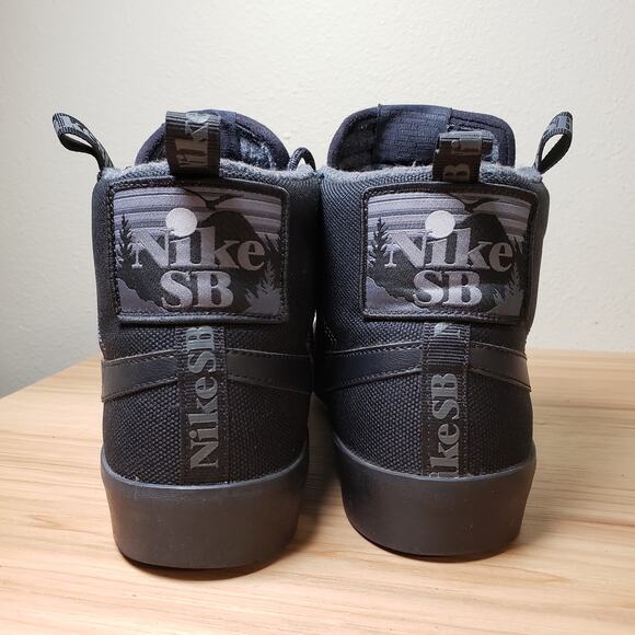 Nike Men's 9.5 SB Zoom Blazer Mid Premium Black Anthracite Sneaker DC8903-002 - Picture 2 of 9